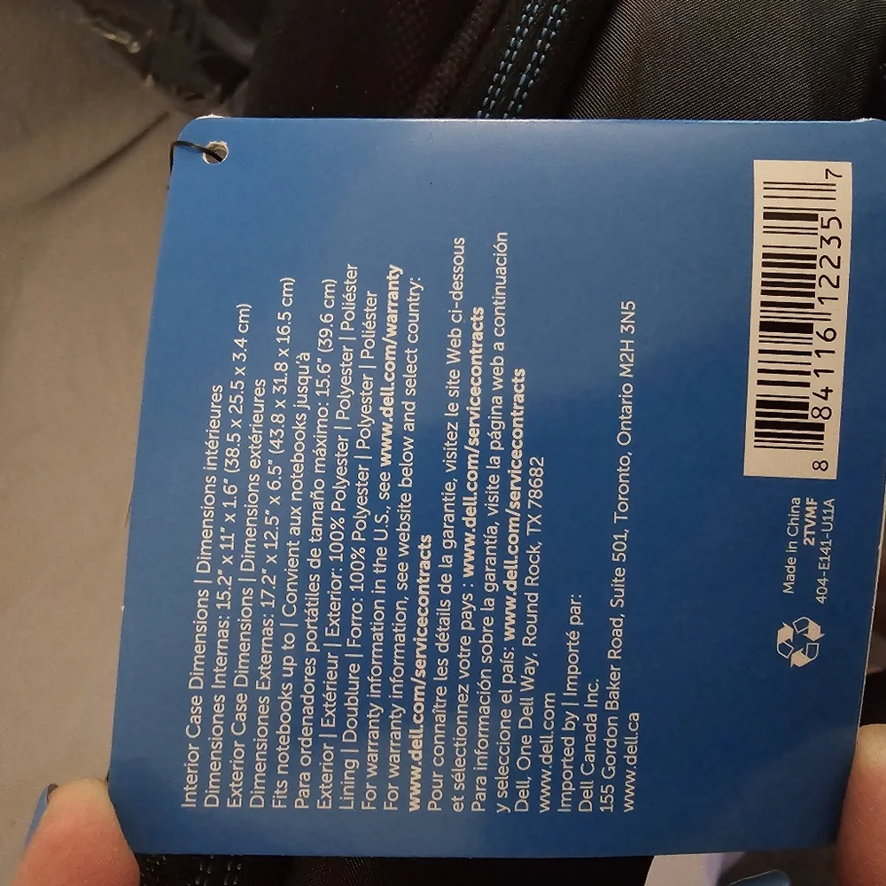 15.6 inch Dell Urban 2.0 Backpack